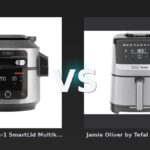 Vergleich: Ninja Foodi 11-in-1 SmartLid Multikocher | OL550EU | von SharkNinja vs Jamie Oliver by Tefal Heißluftfritteuse "Silence Deluxe EY55JD", schwarz/silber - Ninja Foodi 11-in-1 SmartLid vs. Tefal Silence Deluxe: Der Multikocher schlägt die Fritteuse