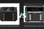 Vergleich: Ninja Foodi 4-in-1 Dual Zone Heißluftfritteuse 7,6 L | AF200EU | von SharkNinja vs Tefal Heißluftfritteuse "Dual Easy Fry XXL EY942H" 11 l, anthrazit - Ninja AF200EU vs. Tefal EY942H: Der Kampf der Dual-Zonen-Fritteusen