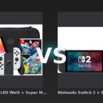 Vergleich: Nintendo Switch OLED Weiß + Super Mario Galaxy 1+2 + BlueBuilt Schutzhülle vs Nintendo Switch 2 + EA Sports FC 26 - Nintendo Switch OLED vs. Switch 2: Der Generationensprung lohnt sich – aber nur mit dem richtigen Bu