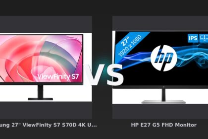 Vergleich: Samsung 27" ViewFinity S7 S70D 4K UHD 60Hz High Resolution Monitor, 27 Schwarz vs HP E27 G5 FHD Monitor - Samsung ViewFinity S7 vs. HP E27 G5: 4K-Schärfe oder Sparpreis?