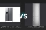 Vergleich: Samsung RS70F Side-by-Side mit Metal Cooling und Festwasseranschluss, EEK: B, 634 L Edelstahl vs Liebherr CBNsda 575i-22 - Samsung RS70F vs. Liebherr CBNsda 575i-22: Side-by-Side-Duell mit Systemfrage